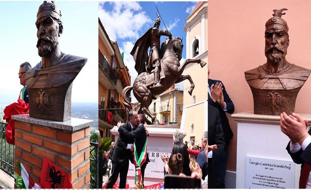 Tre monumente të Skënderbeut inagurohen në Kalabri  Begaj  Arbëreshëve  Vijoni të jeni ambasadorë të vlerave tuaja