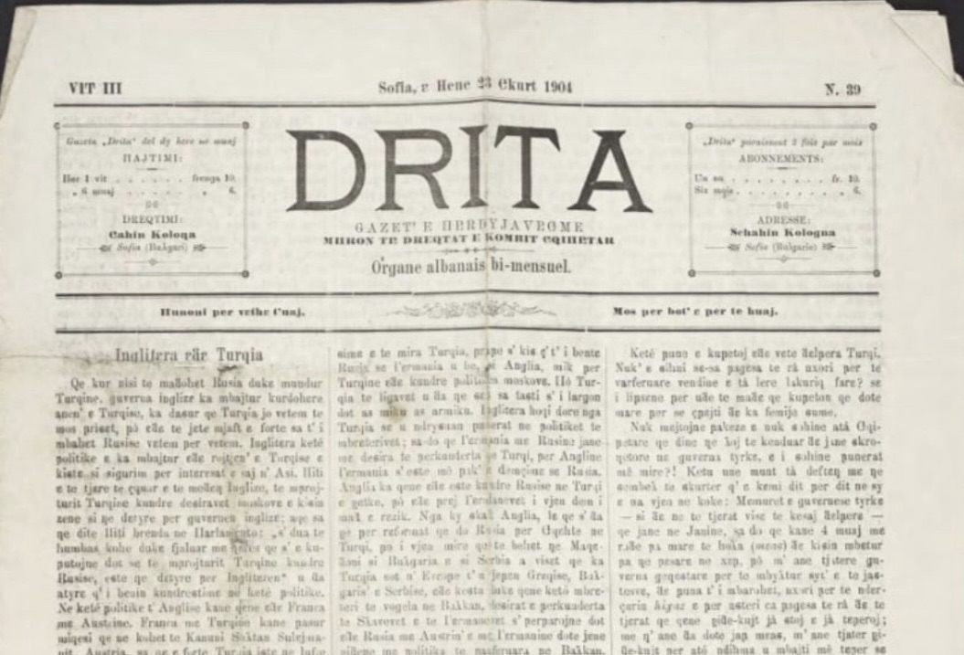 Më 1 nëntor 1901 — Lindi gazeta  Drita   Zëri që ndriçoi ndërgjegjen kombëtare shqiptare
